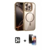 MARSİLYAN™- iPhone 16 Pro Max Kılıf Yadigar Asil Koleksiyonu - Siyah 3D Antistatik Mat Seramik Nano Ekran Koruyucu + PVD Metal Kamera Lens - GS