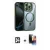 MARSİLYAN™- iPhone 16 Pro Max Kılıf Yadigar Asil Koleksiyonu - Siyah 3D Antistatik Mat Seramik Nano Ekran Koruyucu + PVD Metal Kamera Lens - GS
