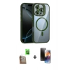 MARSİLYAN™- iPhone 16 Pro Max Kılıf Yadigar Asil Koleksiyonu - Siyah 3D Antistatik Mat Seramik Nano Ekran Koruyucu + Raze Metal Kamera Lens - CLTM