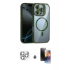 MARSİLYAN™- iPhone 16 Pro Max Kılıf Yadigar Asil Koleksiyonu - Siyah 3D Antistatik Mat Seramik Nano Ekran Koruyucu + Pers Alüminyum Kamera Lens - GS