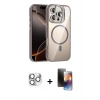 MARSİLYAN™- iPhone 16 Pro Max Kılıf Yadigar Asil Koleksiyonu - Siyah 3D Antistatik Mat Seramik Nano Ekran Koruyucu + Pers Alüminyum Kamera Lens - GS