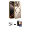 MARSİLYAN™- iPhone 16 Pro Max Kılıf Yadigar Asil Koleksiyonu - Siyah 3D Antistatik Mat Seramik Nano Ekran Koruyucu + Pers Alüminyum Kamera Lens - GS