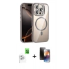 MARSİLYAN™- iPhone 16 Pro Max Kılıf Yadigar Asil Koleksiyonu - Siyah 3D Antistatik Mat Seramik Nano Ekran Koruyucu + Raze Metal Kamera Lens - BZ