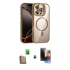 MARSİLYAN™- iPhone 16 Pro Max Kılıf Yadigar Asil Koleksiyonu - Siyah 3D Antistatik Mat Seramik Nano Ekran Koruyucu + Raze Metal Kamera Lens - CLTM