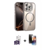 MARSİLYAN™- iPhone 16 Pro Max Kılıf Yadigar Asil Koleksiyonu - Siyah 3D Antistatik Mat Seramik Nano Ekran Koruyucu + Bilvis Titan Kamera Lens - GS
