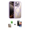 MARSİLYAN™- iPhone 16 Pro Max Kılıf Yadigar Asil Koleksiyonu - Siyah 3D Antistatik Mat Seramik Nano Ekran Koruyucu + Raze Metal Kamera Lens - CLTM