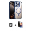 MARSİLYAN™- iPhone 16 Pro Max Kılıf Yadigar Asil Koleksiyonu - Siyah 3D Antistatik Mat Seramik Nano Ekran Koruyucu + PVD Metal Kamera Lens - SH