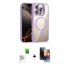 MARSİLYAN™- iPhone 16 Pro Max Kılıf Yadigar Asil Koleksiyonu - Siyah 3D Antistatik Mat Seramik Nano Ekran Koruyucu + Raze Metal Kamera Lens - BZ