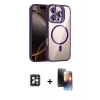 MARSİLYAN™- iPhone 16 Pro Max Kılıf Yadigar Asil Koleksiyonu - Siyah 3D Antistatik Mat Seramik Nano Ekran Koruyucu + PVD Metal Kamera Lens - SH