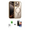 MARSİLYAN™- iPhone 16 Pro Max Kılıf Yadigar Asil Koleksiyonu - Siyah 3D Antistatik Mat Seramik Nano Ekran Koruyucu + Raze Metal Kamera Lens - BZ