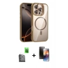 MARSİLYAN™- iPhone 16 Pro Max Kılıf Yadigar Asil Koleksiyonu - Siyah 3D Antistatik Mat Seramik Nano Ekran Koruyucu + Raze Metal Kamera Lens - SH