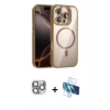 MARSİLYAN™- iPhone 16 Pro Max Kılıf Yadigar Asil Koleksiyonu - Siyah 3D Antistatik Seramik Nano Ekran Koruyucu + Pers Alüminyum Kamera Lens - GI