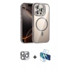 MARSİLYAN™- iPhone 16 Pro Max Kılıf Yadigar Asil Koleksiyonu - Siyah 3D Antistatik Seramik Nano Ekran Koruyucu + Pers Alüminyum Kamera Lens - GI