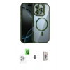 MARSİLYAN™- iPhone 16 Pro Max Kılıf Yadigar Asil Koleksiyonu - Siyah Bilvis 3D Cam Ekran Koruyucu + Beyaz Raze Metal Kamera Lens