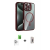 MARSİLYAN™- iPhone 16 Pro Max Kılıf Yadigar Asil Koleksiyonu - Siyah Bilvis 3D Cam Ekran Koruyucu + Beyaz Raze Metal Kamera Lens