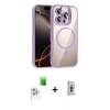 MARSİLYAN™- iPhone 16 Pro Max Kılıf Yadigar Asil Koleksiyonu - Siyah Bilvis 3D Cam Ekran Koruyucu + Beyaz Raze Metal Kamera Lens