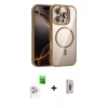 MARSİLYAN™- iPhone 16 Pro Max Kılıf Yadigar Asil Koleksiyonu - Siyah Bilvis 3D Cam Ekran Koruyucu + Beyaz Raze Metal Kamera Lens