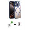 MARSİLYAN™- iPhone 16 Pro Max Kılıf Yadigar Asil Koleksiyonu - Siyah Bilvis 3D Cam Ekran Koruyucu + Beyaz Raze Metal Kamera Lens
