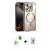 MARSİLYAN™- iPhone 16 Pro Max Kılıf Yadigar Asil Koleksiyonu - Siyah Bilvis 3D Cam Ekran Koruyucu + Beyaz Raze Metal Kamera Lens
