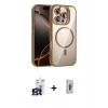 MARSİLYAN™- iPhone 16 Pro Max Kılıf Yadigar Asil Koleksiyonu - Siyah Bilvis 3D Cam Ekran Koruyucu + Bilvis Titan Kamera Lens - TMGI