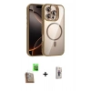 MARSİLYAN™- iPhone 16 Pro Max Kılıf Yadigar Asil Koleksiyonu - Siyah Bilvis 3D Cam Ekran Koruyucu + Raze Metal Kamera Lens - CLTM