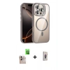 MARSİLYAN™- iPhone 16 Pro Max Kılıf Yadigar Asil Koleksiyonu - Siyah Bilvis 3D Cam Ekran Koruyucu + Raze Metal Kamera Lens - NLGY