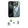 MARSİLYAN™- iPhone 16 Pro Max Kılıf Yadigar Asil Koleksiyonu - Siyah Bilvis 3D Cam Ekran Koruyucu + Raze Metal Kamera Lens - NLGY