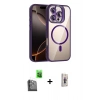 MARSİLYAN™- iPhone 16 Pro Max Kılıf Yadigar Asil Koleksiyonu - Siyah Bilvis 3D Cam Ekran Koruyucu + Raze Metal Kamera Lens - SH