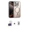 MARSİLYAN™- iPhone 16 Pro Max Kılıf Yadigar Asil Koleksiyonu - Siyah Bilvis 3D Cam Ekran Koruyucu + Siyah Bilvis Titan Kamera Lens