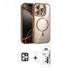 MARSİLYAN™- iPhone 16 Pro Max Kılıf Yadigar Asil Koleksiyonu - Siyah Bilvis 3X AR Hayalet Cam Ekran Koruyucu + PVD Metal Kamera Lens - GD