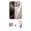 MARSİLYAN™- iPhone 16 Pro Max Kılıf Yadigar Asil Koleksiyonu - Siyah Bilvis 3X AR Hayalet Cam Ekran Koruyucu + Pers Alüminyum Kamera Lens - GI
