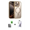MARSİLYAN™- iPhone 16 Pro Max Kılıf Yadigar Asil Koleksiyonu - Siyah Bilvis 3X AR Hayalet Cam Ekran Koruyucu + Raze Metal Kamera Lens - SH