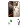 MARSİLYAN™- iPhone 16 Pro Max Kılıf Yadigar Asil Koleksiyonu - Siyah Bilvis 3X AR Hayalet Cam Ekran Koruyucu + Raze Metal Kamera Lens - BZ
