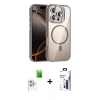 MARSİLYAN™- iPhone 16 Pro Max Kılıf Yadigar Asil Koleksiyonu - Siyah Bilvis 3X AR Hayalet Cam Ekran Koruyucu + Raze Metal Kamera Lens - BZ