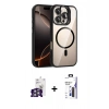 MARSİLYAN™- iPhone 16 Pro Max Kılıf Yadigar Asil Koleksiyonu - Siyah Bilvis 3X AR Hayalet Cam Ekran Koruyucu + Bilvis Titan Kamera Lens - GS