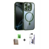 MARSİLYAN™- iPhone 16 Pro Max Kılıf Yadigar Asil Koleksiyonu - Siyah Bilvis 3X AR Hayalet Cam Ekran Koruyucu + Raze Metal Kamera Lens - CLTM