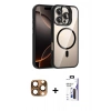 MARSİLYAN™- iPhone 16 Pro Max Kılıf Yadigar Asil Koleksiyonu - Siyah Bilvis 3X AR Hayalet Cam Ekran Koruyucu + Pers Alüminyum Kamera Lens - CLTM