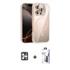 MARSİLYAN™- iPhone 16 Pro Max Kılıf Yadigar Asil Koleksiyonu - Siyah Bilvis 3X AR Hayalet Cam Ekran Koruyucu + PVD Metal Kamera Lens - GD