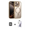 MARSİLYAN™- iPhone 16 Pro Max Kılıf Yadigar Asil Koleksiyonu - Siyah Bilvis 3X AR Hayalet Cam Ekran Koruyucu + PVD Metal Kamera Lens - SH