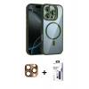 MARSİLYAN™- iPhone 16 Pro Max Kılıf Yadigar Asil Koleksiyonu - Siyah Bilvis 3X AR Hayalet Cam Ekran Koruyucu + Pers Alüminyum Kamera Lens - CLTM