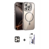 MARSİLYAN™- iPhone 16 Pro Max Kılıf Yadigar Asil Koleksiyonu - Siyah Bilvis 3X AR Hayalet Cam Ekran Koruyucu + PVD Metal Kamera Lens - GD