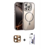 MARSİLYAN™- iPhone 16 Pro Max Kılıf Yadigar Asil Koleksiyonu - Siyah Bilvis 3X AR Hayalet Cam Ekran Koruyucu + Pers Alüminyum Kamera Lens - CLTM