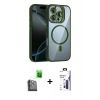 MARSİLYAN™- iPhone 16 Pro Max Kılıf Yadigar Asil Koleksiyonu - Siyah Bilvis 3X AR Hayalet Cam Ekran Koruyucu + Raze Metal Kamera Lens - SH