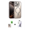 MARSİLYAN™- iPhone 16 Pro Max Kılıf Yadigar Asil Koleksiyonu - Siyah Bilvis 3X AR Hayalet Cam Ekran Koruyucu + Raze Metal Kamera Lens - NLGY