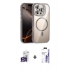 MARSİLYAN™- iPhone 16 Pro Max Kılıf Yadigar Asil Koleksiyonu - Siyah Bilvis 3X AR HD Cam Ekran Koruyucu + Bilvis Titan Kamera Lens - TMGI