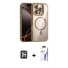 MARSİLYAN™- iPhone 16 Pro Max Kılıf Yadigar Asil Koleksiyonu - Siyah Bilvis 3X AR HD Cam Ekran Koruyucu + PVD Metal Kamera Lens - SH