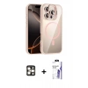 MARSİLYAN™- iPhone 16 Pro Max Kılıf Yadigar Asil Koleksiyonu - Siyah Bilvis 3X AR HD Cam Ekran Koruyucu + PVD Metal Kamera Lens - GD