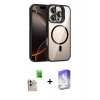 MARSİLYAN™- iPhone 16 Pro Max Kılıf Yadigar Asil Koleksiyonu - Siyah Bilvis 5in1 3D Magic Cam Ekran Koruyucu + Raze Metal Kamera Lens - NLGY