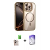 MARSİLYAN™- iPhone 16 Pro Max Kılıf Yadigar Asil Koleksiyonu - Siyah Bilvis 5in1 3D Magic Cam Ekran Koruyucu + Raze Metal Kamera Lens - NLGY