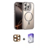 MARSİLYAN™- iPhone 16 Pro Max Kılıf Yadigar Asil Koleksiyonu - Siyah Bilvis 5in1 3D Magic Cam Ekran Koruyucu + Pers Alüminyum Kamera Lens - CLTM